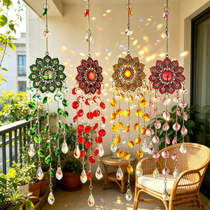 Drop-shipping Boho Mandala Flower & Crystal <b>Wind</b> <b>Chime</b> Home Garden Balcony Decor Catcher - Product Image 3