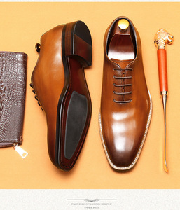 S0087Y Cuero de los hombres de negocios británicos Vestido formal Hecho a mano <span class=keywords><strong>Oxford</strong></span> <span class=keywords><strong>Corbata</strong></span> puntiaguda Zapatos de hombre - Product Image 5