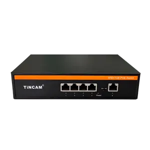 TiNCAM OEM/ODM PoE Switch 4 Portas 10/100M & Gigabit Não Gerenciada 48V Ethernet Fiber Switch POE IEEE802.3af/at Adequado CCTV NVR