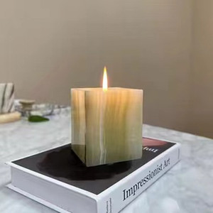 Vente en gros de pots à bougie en pierre de marbre Calacatta Viola naturels Support de <span class=keywords><strong>bougeoir</strong></span> en pierre Décoration intérieure <span class=keywords><strong>Bougeoir</strong></span> en marbre Arabescato - Product Image 4
