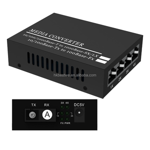 Convertidor de Fibra a LAN de Venta Caliente de Fábrica, Monomodo SC a 4RJ45, Convertidor de Fibra de 3KM, Transceptor de Fibra RJ45 de 10/100/1000Mbps - Product Image 1