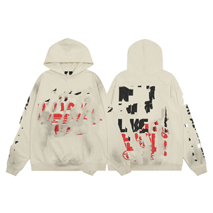 Esclusiva transfrontaliera per H**l S**r: Felpa con cappuccio casual da coppia in puro cotone stampato, effetto invecchiato, vestibilità ampia, primaverile - Product Image 5