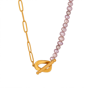 <span class=keywords><strong>Collar</strong></span> de Moda con <span class=keywords><strong>Perlas</strong></span> Naturales de Agua Dulce Color Púrpura para Mujer, <span class=keywords><strong>Cadena</strong></span> de Alta Calidad para <span class=keywords><strong>Hombre</strong></span> y Mujer - Product Image 2