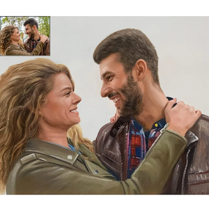 Tùy chỉnh phong cách hiện đại handpainted bức tranh sơn dầu Chân Dung trên vải từ ảnh của bạn - Product Image 3