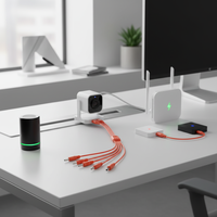 Câble de charge USB DC 5-en-1 avec embouts : 2.0/2.5/3.5/4.0/5.5mm 20cm & 1M |   Chargeurs 4 couleurs pour appareils photo, routeurs, lampes LED – OEM accepté