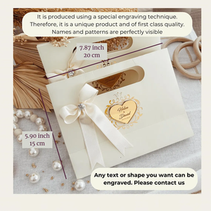 Premium personnalisé luxe merci faveur de fête de mariage petite entreprise sac en papier personnalisé Sac Cadeau Mariage sacs-cadeaux avec nœud - Product Image 3