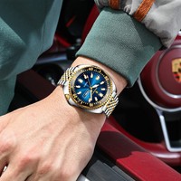Montre pour homme Poedagar 682, luxe, sport, lunette rotative, date, jour, acier inoxydable, quartz, prête à être expédiée, vente directe d'usine