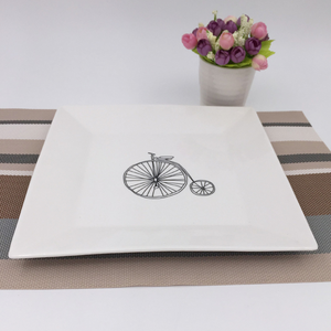 จานสี่เหลี่ยมลายครามสีขาวคุณภาพสูงสไตล์นอร์ดิกพิมพ์ลายตามสั่งเป็นมิตรต่อสิ่งแวดล้อมสำหรับสเต็กบ้าน - Product Image 3