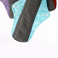 Toalla Sanitaria de Maternidad Lavable, Reutilizable y Transpirable, con Interior de Carbón de Bambú, Capa Superior de Algodón Suave, Forma Alada, Súper Absorbente