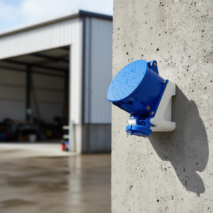 Prise électrique murale industrielle 2P+T 32A IP44 pour usage extérieur - Product Image 3