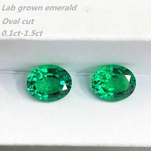 Pierres précieuses cultivées en laboratoire taille ovale émeraude de laboratoire 3x4-6x10 0.1ct-1.5ct taille synthétique couleur Columbia en vente - Product Image 1
