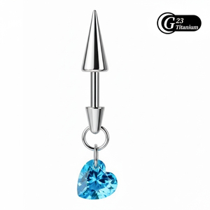 Op maat gemaakte groothandel G23 titanium staal zirkoon demon <span class=keywords><strong>piercing</strong></span> oorbeen stud scherpe kegel oorwiel oorbellen body <span class=keywords><strong>piercing</strong></span> sieraden - Product Image 4
