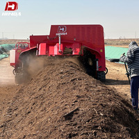 Machine de retournement de compost sur chenilles entièrement hydraulique, équipement de fermentation du fumier de bétail, fabrication d'engrais bio à haute efficacité