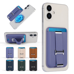 Portefeuille MagSafe avec béquille dissimulée, porte-cartes magnétique, pochette en cuir fine compatible avec le porte-cartes <span class=keywords><strong>iPhone</strong></span> - Product Image 3