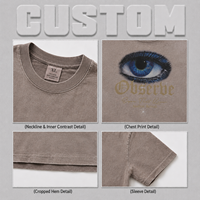 Camiseta de hombre personalizada de 300g, estilo urbano, con estampado a cuadros, teñido inverso, efecto desgastado, bordes deshilachados, estilo retro moderno.