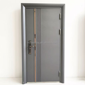 Pintu Masuk Keamanan Baja Villa Hotel Apartemen Desain Modern Kustom Pintu Utama Mewah Pintu Depan Ayun Anti Peluru - Product Image 1