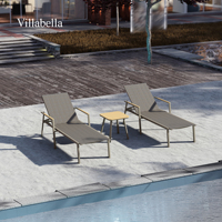 Chaise longue de piscine réglable, mobilier de jardin, aluminium, chaise longue d'extérieur pour hôtel