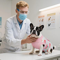 Gilet de Chirurgie Confortable pour Chiens - Mélange de Coton, Motif Fruits Mignons, Lavable en Machine, Toutes Saisons