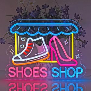 Letreros LED de Neón para Tienda de Zapatos, Regulables, Alimentados por USB, Luz Ambiental, Decoración para Escaparates, Luz Indicadora de Calle, Personalizables - Product Image 4