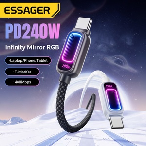 Câble de charge rapide USB-C vers USB-C ESSAGER ES-X81 tressé 48V 5A PD 240W pour téléphone <span class=keywords><strong>portable</strong></span>, ordinateur <span class=keywords><strong>portable</strong></span>, <span class=keywords><strong>HP</strong></span>, iPhone - Product Image 2