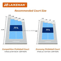 Système de terrain de pickleball portable, durable et léger pour l'entraînement, tapis de sport enroulable de 1,8 m x 18 m, utilisation intérieure/extérieure