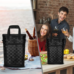 Bolsa de transporte para botella de vino, bolsa enfriadora de vino aislada a prueba de fugas para viaje, <span class=keywords><strong>BYOB</strong></span>, bolsa de vino portátil acolchada para Picnic con bolsillo - Product Image 6