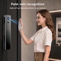 Cerradura Inteligente Impermeable IP65 con WiFi, Reconocimiento Facial 3D, Acceso con Llave/Tarjeta, Videoportero con Pantalla Grande para Puertas de Madera/Acero con Almacenamiento en la Nube