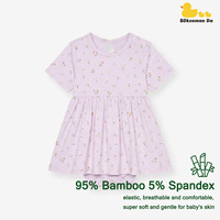 Combinaison anti-bactérienne à volants 2-en-1 pour bébé fille, vêtements pour nouveau-né, robe-body à manches courtes en bambou et élasthanne, vente chaude
