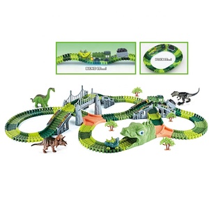 Giocattoli fortunati dinosauro mondo pista da corsa su strada flessibile pista da gioco a tema dinosauro per bambini - Product Image 2