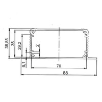 Carcasa pcb de 38x88mm, caja electrónica de aleación de aluminio, carcasa extruida de aluminio personalizada de montaje en pared