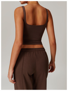 Traje deportivo informal Chaleco + Pantalones de chándal Dos piezas Mujer Cintura baja <span class=keywords><strong>Tirantes</strong></span> de pierna ancha Correr Fitness Traje cómodo - Product Image 4