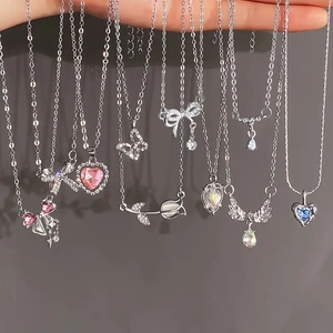 Fashion Necklacescollares De Plata Cadena De Rayo Plata Coin Necklace Sterling Silver Female Silver Necklace <b>with</b> <b>Cross</b> - Product Image 1