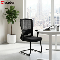Chaise de bureau à dossier fixe, base en maille, sans roulettes, chaise de bureau, chaise de salle de réunion, prix bas