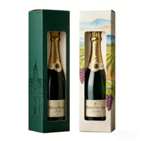 Boîtes d'expédition de bouteilles de vin portables haut de gamme, étanches et personnalisées, en carton ondulé, pour emballage cadeau, usage en supermarché, vente en gros