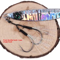 Leurre de pêche en métal pour sardines 40g/60g/80g, 98mm-124mm, à coulée rapide, en alliage de plomb, avec hameçons en option, pour la pêche en mer et en bateau