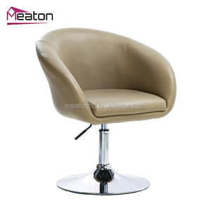 Fauteuil de salon pivotant d'art moderne nordique, chaise de loisirs en cuir rembourré - Product Image 5