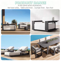 Ensemble de meubles de jardin en aluminium moderne personnalisable, table à manger, table et chaises de jardin, ensemble de meubles de jardin pour cour et villa