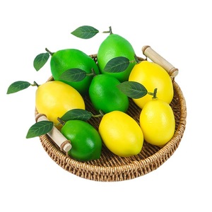Modèle de fruit artificiel en plastique fait main, écologique, léger, simulation de citron, vert/jaune, pour l'éducation précoce et la décoration intérieure, 70g - Product Image 4