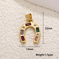 Nouveau pendentif en fer à cheval en forme de U cuivre plaqué or incrusté Zircon enfants collier à faire soi-même accessoire cheval chaussure breloque bijoux