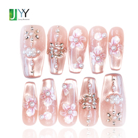 Ongles en gel 3D de luxe peints à la main, tendance, vente en gros, faits à la main, design personnalisé, ongles en acrylique épais, faits maison