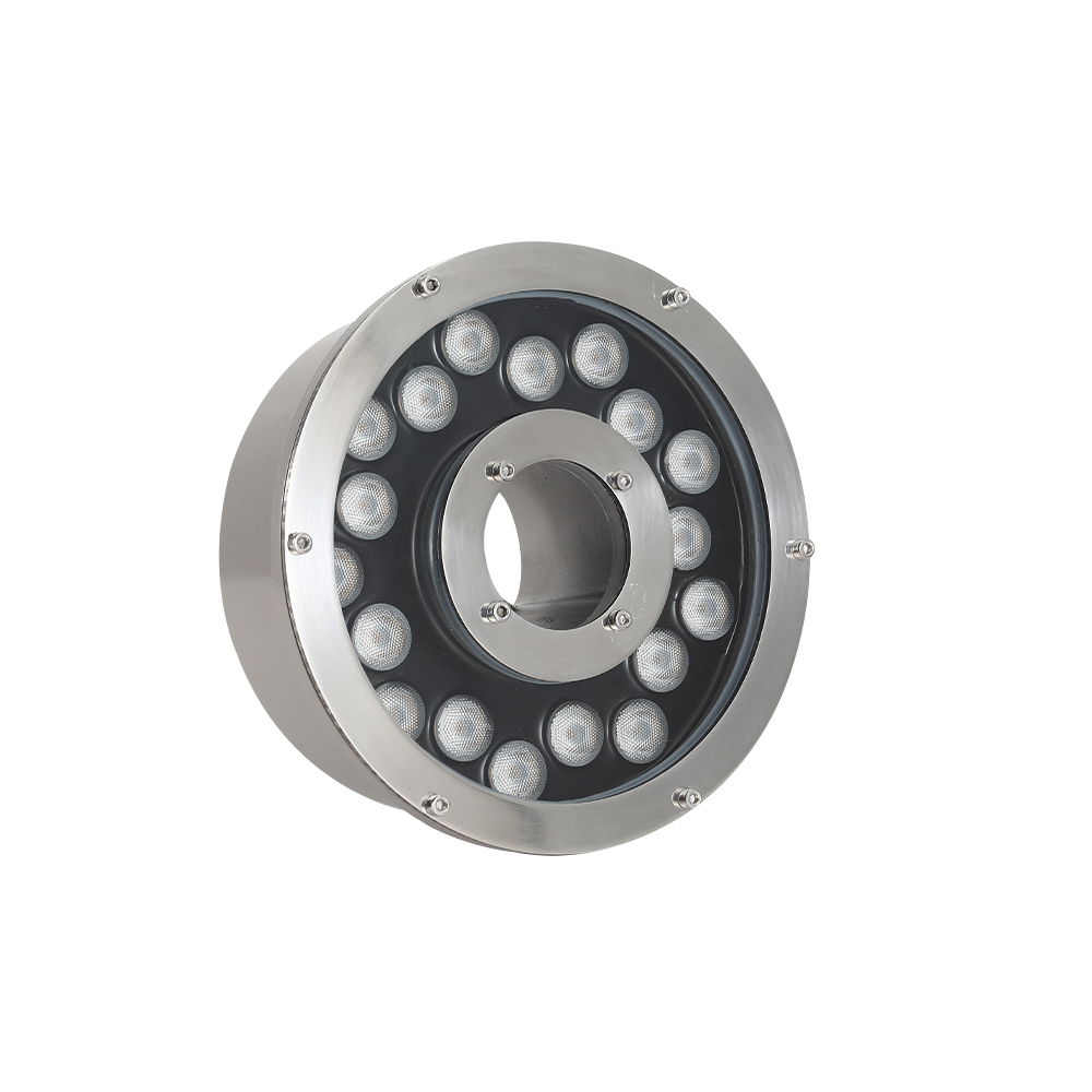 IP68 RGB LED Fountain Nozzle with Light 18W Aluminum Jet for Pool Pond Water Feature, 12V/24V DC Underwater Spray Lamp