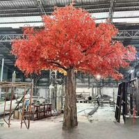 Grand arbre artificiel en érable rouge en fibre de verre, décoration géante personnalisée imperméable pour l'extérieur/l'intérieur, Saint-Valentin, Halloween