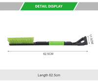 Brosse à neige portable et grattoir à glace avec poignée souple et longue, outil de lavage de voiture pour le déneigement du pare-brise et le nettoyage du véhicule
