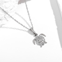 316L PVD Plaqué 18K Dieu Cheval Sealife Charme Pendentif Collier Zircone Pierre Brillant Collier