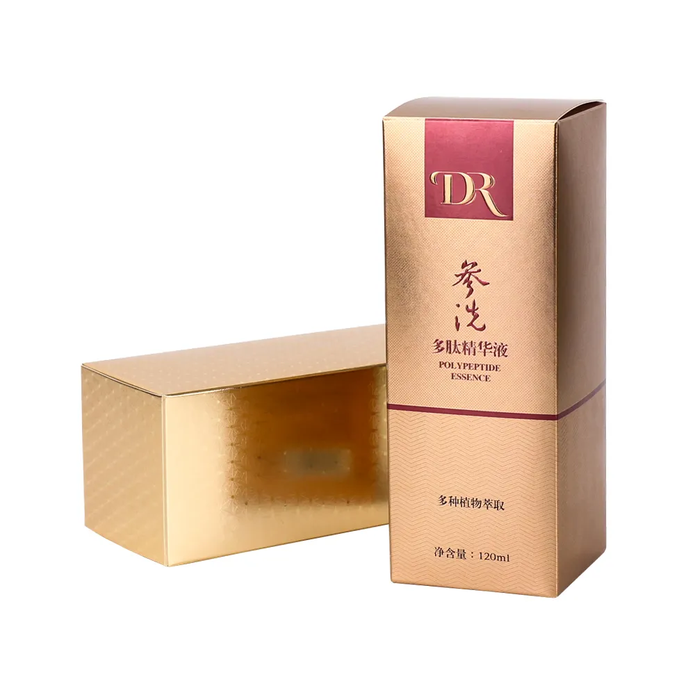 Özelleştirilmiş gül altın ambalaj ürün ve Logo baskı lüks ambalaj kutuları cilt bakımı kozmetik kağıt karton ile Set