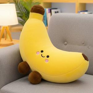 Coussin en peluche banane mignon et souriant, jouet en peluche doux en forme de fruit, coussin en peluche banane Kawaii, décoration pour la maison et la chambre, cadeau pour enfants - Product Image 1