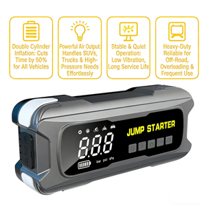 Démarreur de <span class=keywords><strong>batterie</strong></span> portable avec compresseur d'air 150 PSI, booster de <span class=keywords><strong>batterie</strong></span> 12 V 3000 A pour <span class=keywords><strong>voiture</strong></span> avec <span class=keywords><strong>pinces</strong></span> de sécurité anti-étincelles - Product Image 2