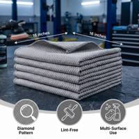 Kain Lap Pembersih Ramah Lingkungan Bearfamily, Bahan Mikrofiber Polyester Klasik, Motif Cetak, Bentuk Persegi, Daya Serap Air Tinggi, Lap Kaca