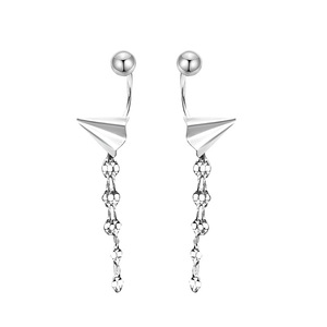 Perhiasan Desain Fashion Anting Perak Sterling 925 Zirkonia Perhiasan Mewah Anting Stud & Liontin Sederhana Kustom untuk Wanita Hadiah - Product Image 5