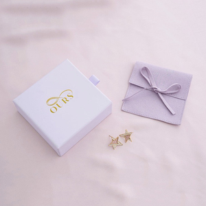 Custom Logo Velvet Microfiber Jewelry Pouch with Sliding Drawer Paper <b>Gift</b> <b>Box</b> Packaging Set for Ring Necklace <b>Earrings</b> - Product Image 5
